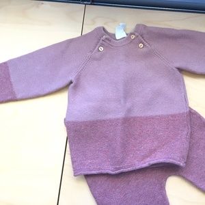 H&M Sweater and Pant  Pink/Mauve 18M 100% cotton